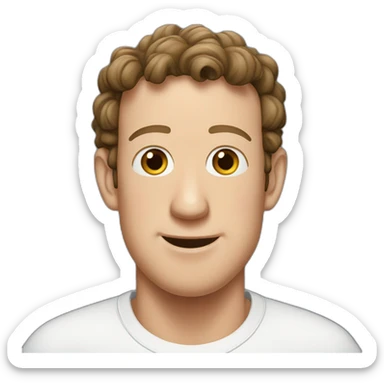 mark zuckerberg with his trademark hair sticker