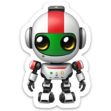 Robot in iraq flag colors sticker