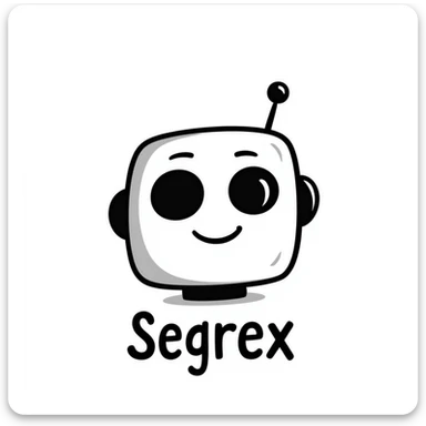 smiling robot head with an elbow sign and the word 'Segrex' sticker