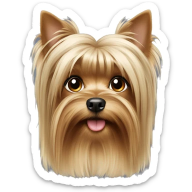 yorkshire terrier long hair girl sticker