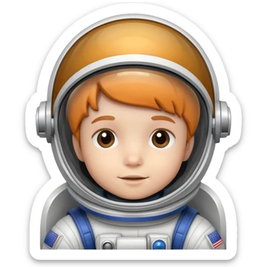 kid astronaut with space helmet sticker