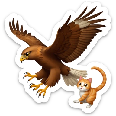 Hawk getting cat sticker