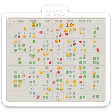 one year ago calendar sticker