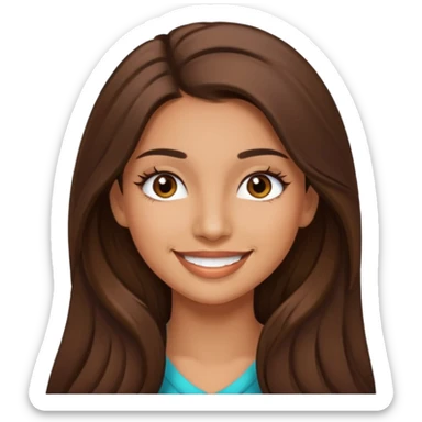 latina girl with long brown hair and lashes sticker