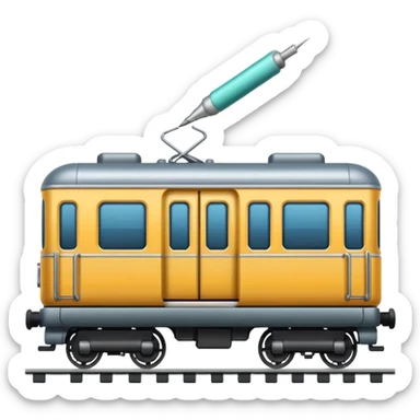 A train that has needles in it sticker