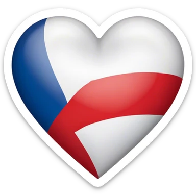a heart with the czech republic's flag sticker