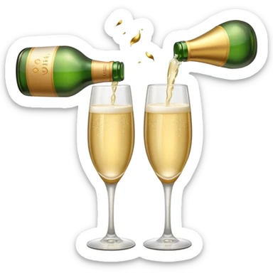 girl with Champagne bottle with party cap, only bottle. sticker