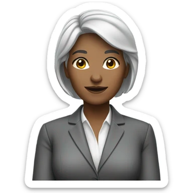 White women business teacher, with short gray hair  sticker