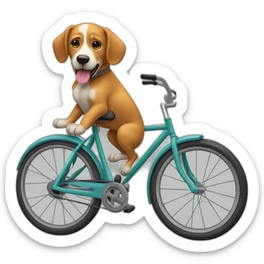 Chien qui fait du vélo sans les main sticker