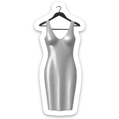 sparkly long bodycon dress on hanger sticker