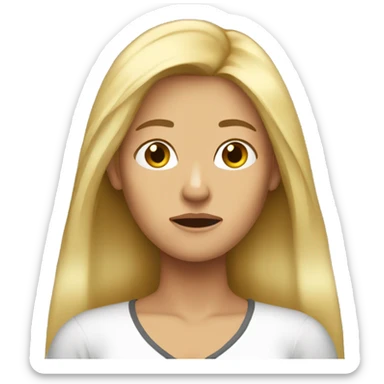 Long hair Blonde disappointed  sticker
