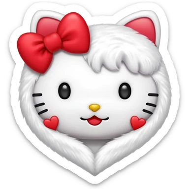 hello kitty heart`no mouth sticker