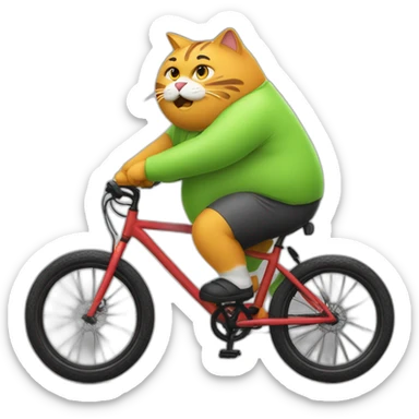 Fat-cat-riding-cycling sticker