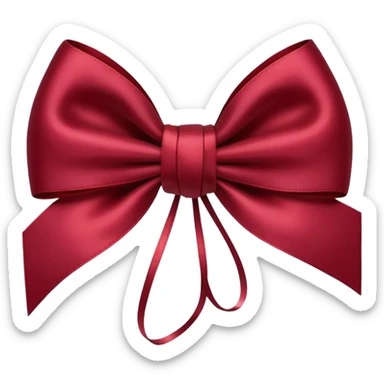 Wine red color bow sticker