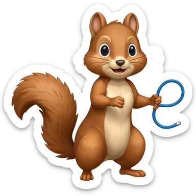 Squirrel jump rope sticker