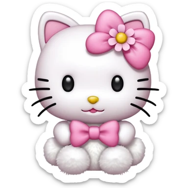 Hello kitty with a flower  sticker