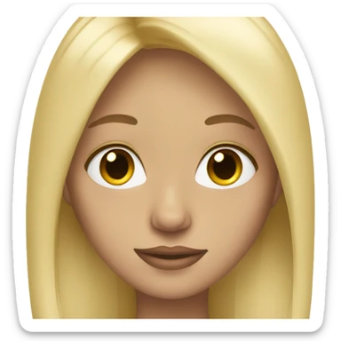 blonde girl straight hair long lashes sticker