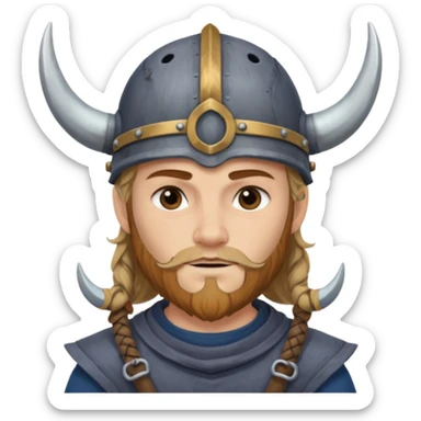 Young viking sailor on ship deck sticker