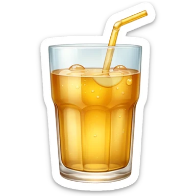 Apple juice in large glass sticker
