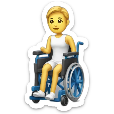 Android figurine in wheelchair sticker