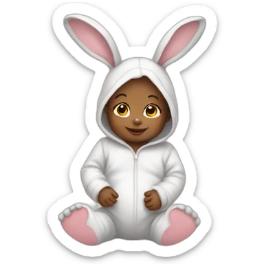 newborn in bunny costume sticker