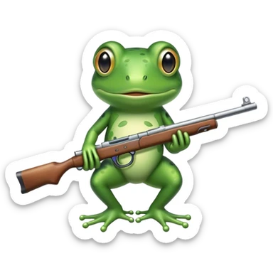 Ein Frosch mit einer waffe sticker