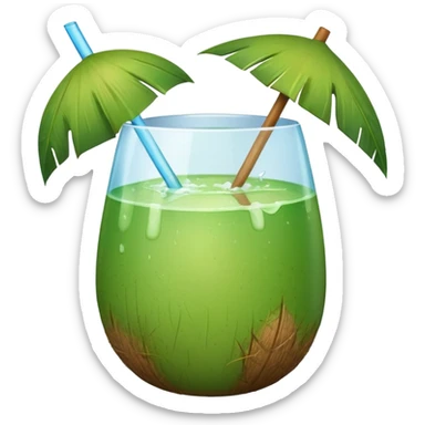 Green Coconut water sticker