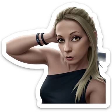 blonde girl with animal ears sticker