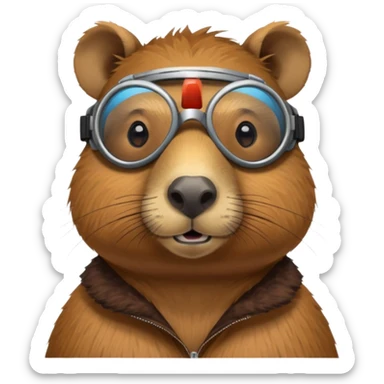 Capibara con gogles sticker