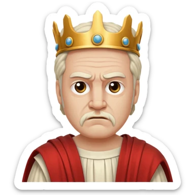 evil ancient greek king with toga ugly sticker