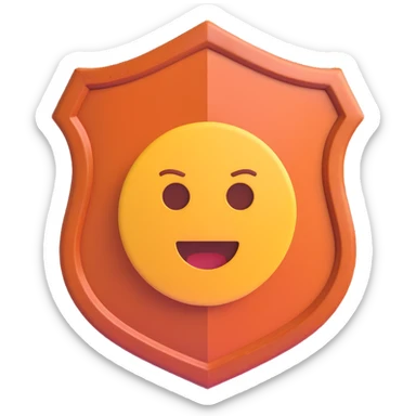 shield with '3X' prominently displayed, representing protection and boosted gameplay, modern emoji style, Rust-themed colors sticker