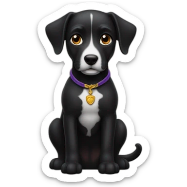 Perro negro con pelo como lord farquad  sticker