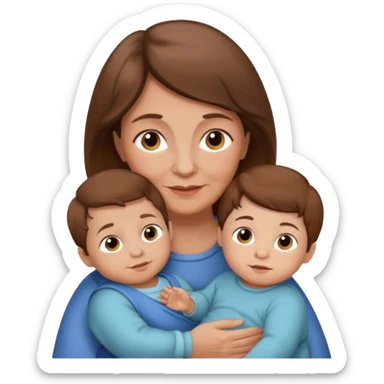 grandmother with baby boy with brown hair and fair skin sticker