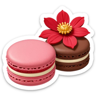 Le Durée Paris macaron et fleur red chocolate sticker
