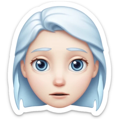 Frozen face with half-lidded eyes sticker