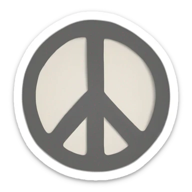 sheet of paper with the word "Peace" on it sticker