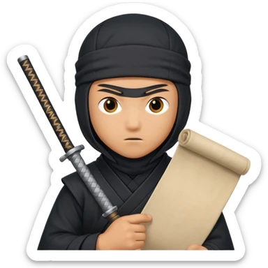 Ninja with closed scroll sticker