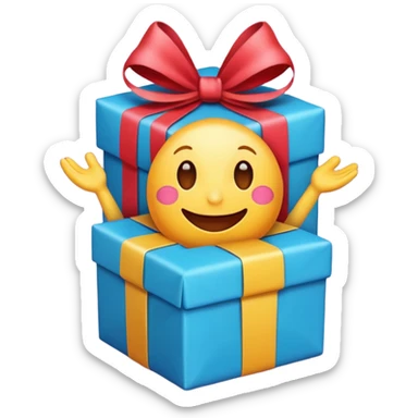 Emoji opening present
 sticker