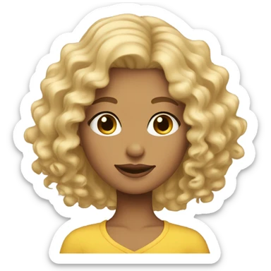 blondie girl curl sticker