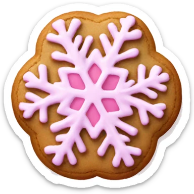 Pink snowflake cookie sticker