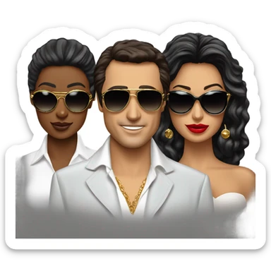 Tony Montana sunglasses with 3 attractive models sticker