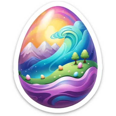 magical poop easter cosmic egg landscape  sticker