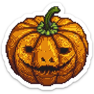 sweet pumpkin fruit, no face, no jack-o-lantern sticker