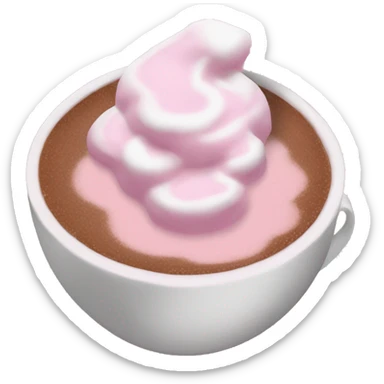 Create a pink hot chocolate  sticker