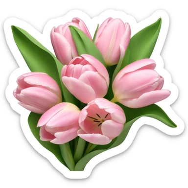 pastel pink tulip bouquet sticker
