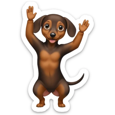 Create a dachshund doing a dab sticker