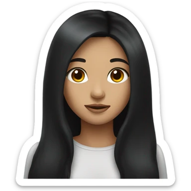 girl with long black hair beautiful sticker