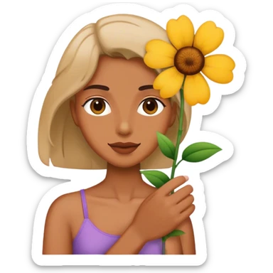 Someone holding a flower  sticker