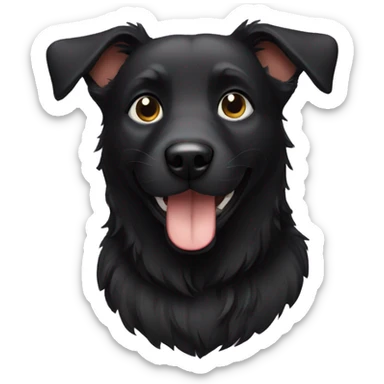 black dog happy sticker