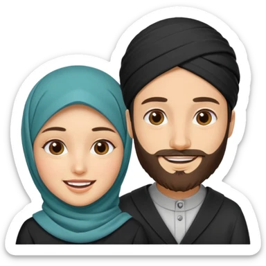 Hijabi girl with beard boy sticker